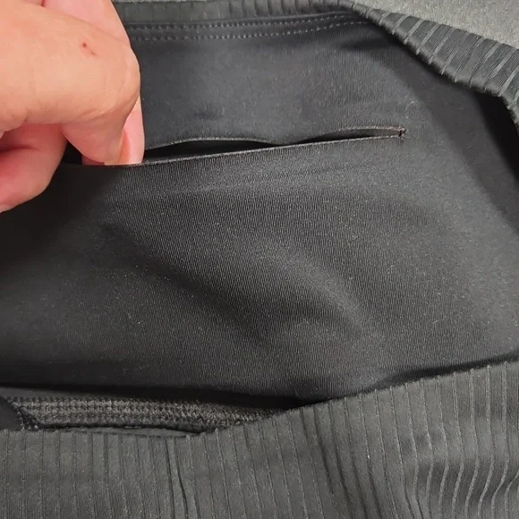 Girlfriend Collective-FLAWED-Black Ribbed Stretch High Rise Leggings-Size Medium - Picture 13 of 16